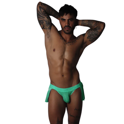 Flash Green Skirt on model by Gigo Underwear