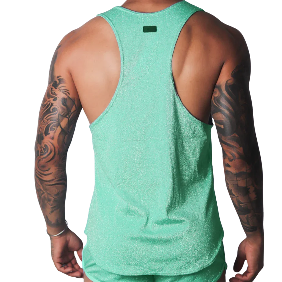 Flash Green Tank back view by Gigo Underwear