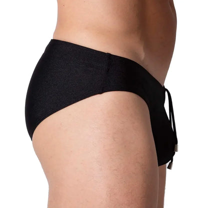 Flashing Black Swim Brief back view by Gigo Underwear