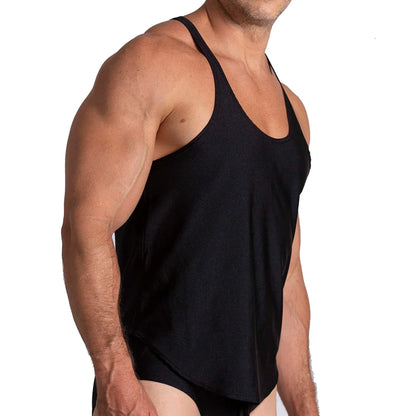 Flashing Black Tank back view by Gigo Underwear