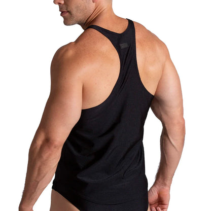 Flashing Black Tank front view by Gigo Underwear