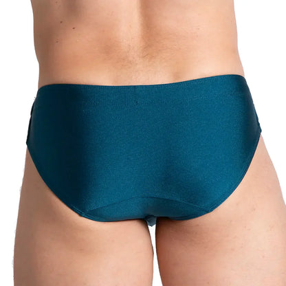 Flashing Green Swim Brief front view by Gigo Underwear