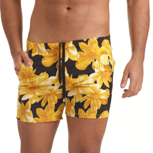 FLOWERS YELLOW BEACHWEAR