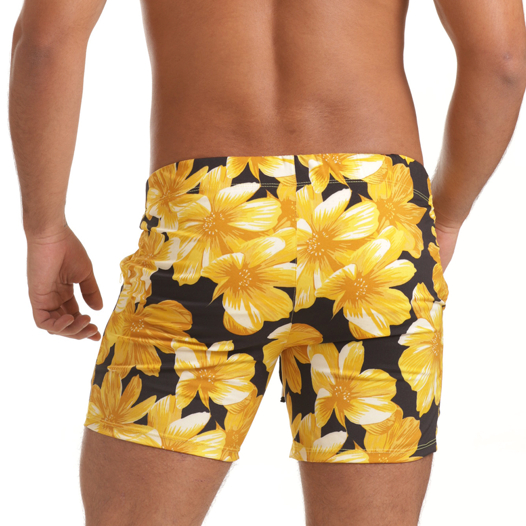 FLOWERS YELLOW BEACHWEAR