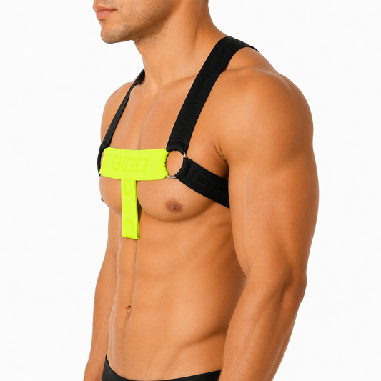 Flux Yellow Harness front view by Gigo Underwear