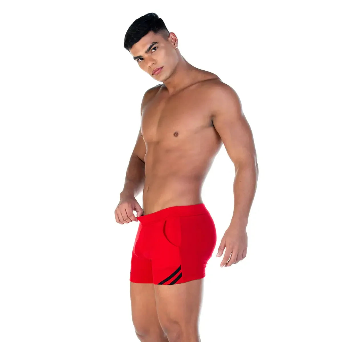 Forever Red Black Short on model by Gigo Underwear