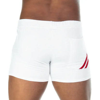 Forever White Red Short front view by Gigo Underwear