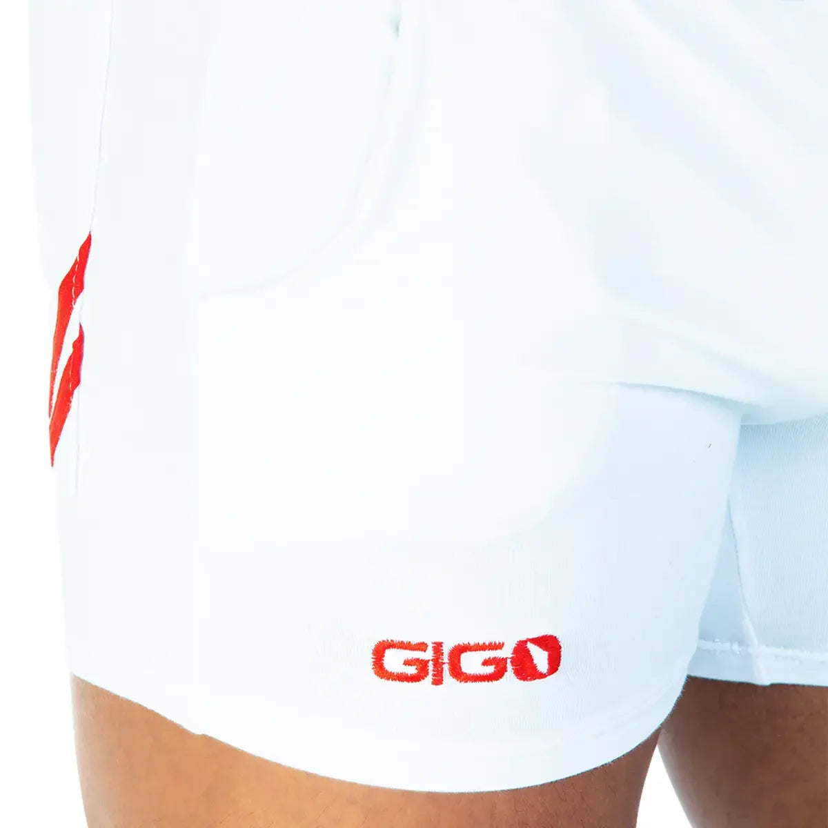 Forever White Red Short on model by Gigo Underwear