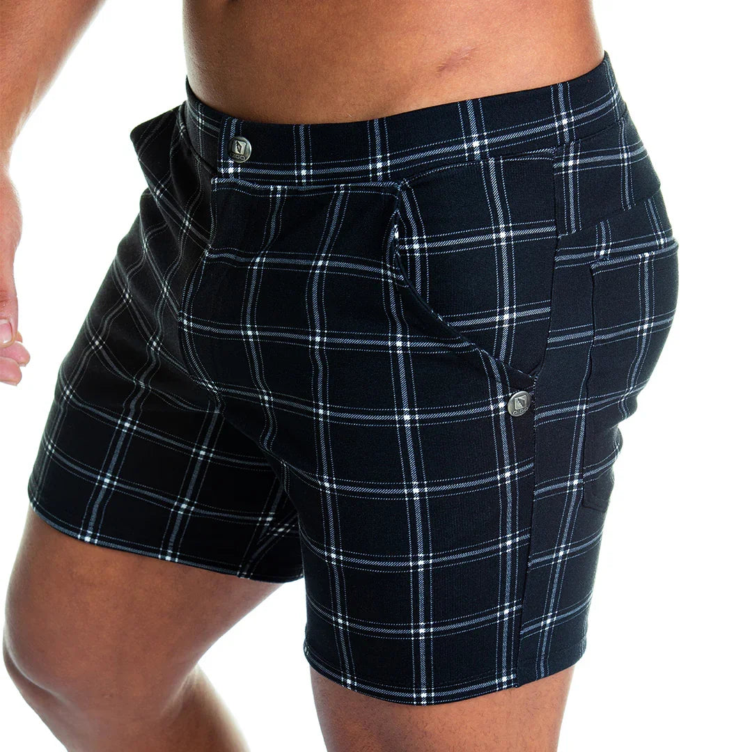 Formal Black Square Short front view by Gigo Underwear