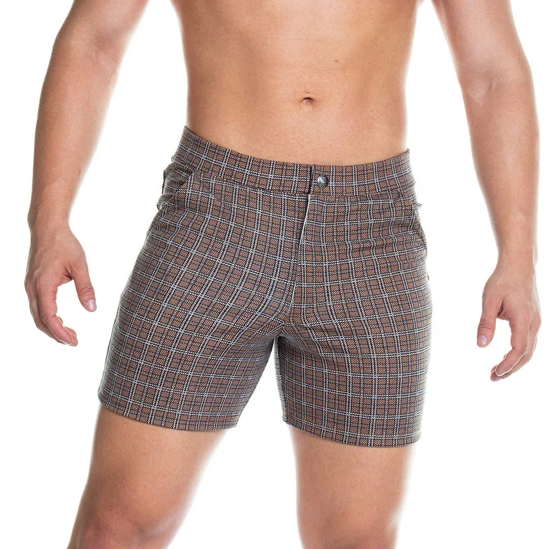 Formal Brown Square Short front view by Gigo Underwear