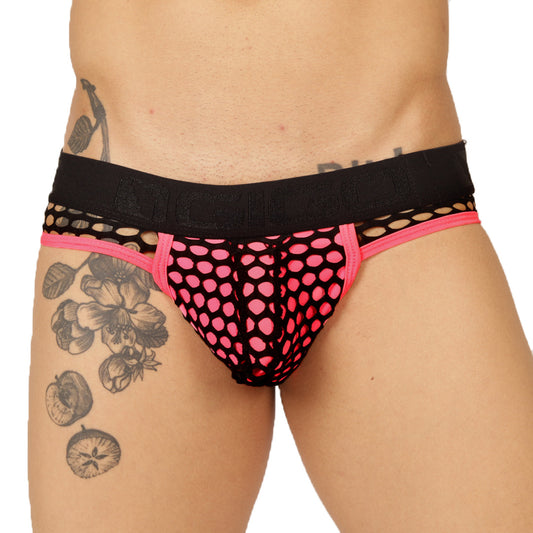 FRESH FUCHSIA BRIEF JOCK - Sexy Men's Jockstrap with Contrast Waistband