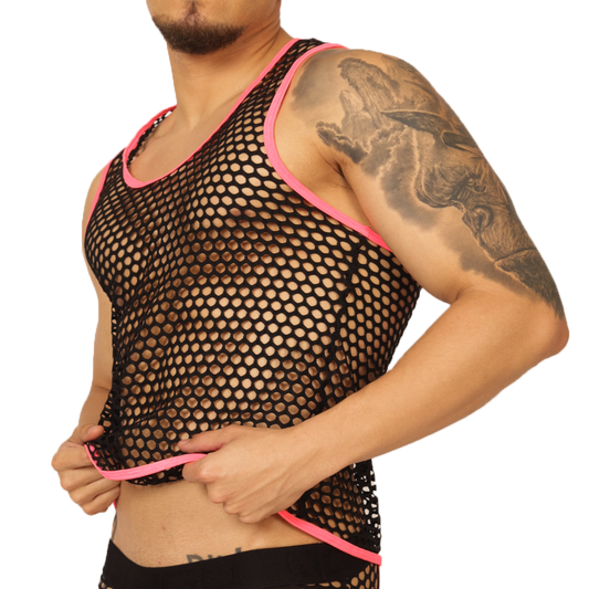 FRESH FUCHSIA TANK - Bold Men's Brief with Contrasting Waistband