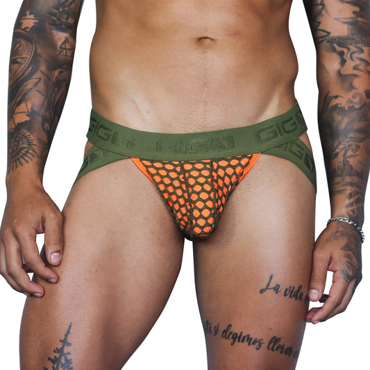 FRESH ORANGE JOCKSTRAP - Sexy Men's Jockstrap with Contrast Waistband