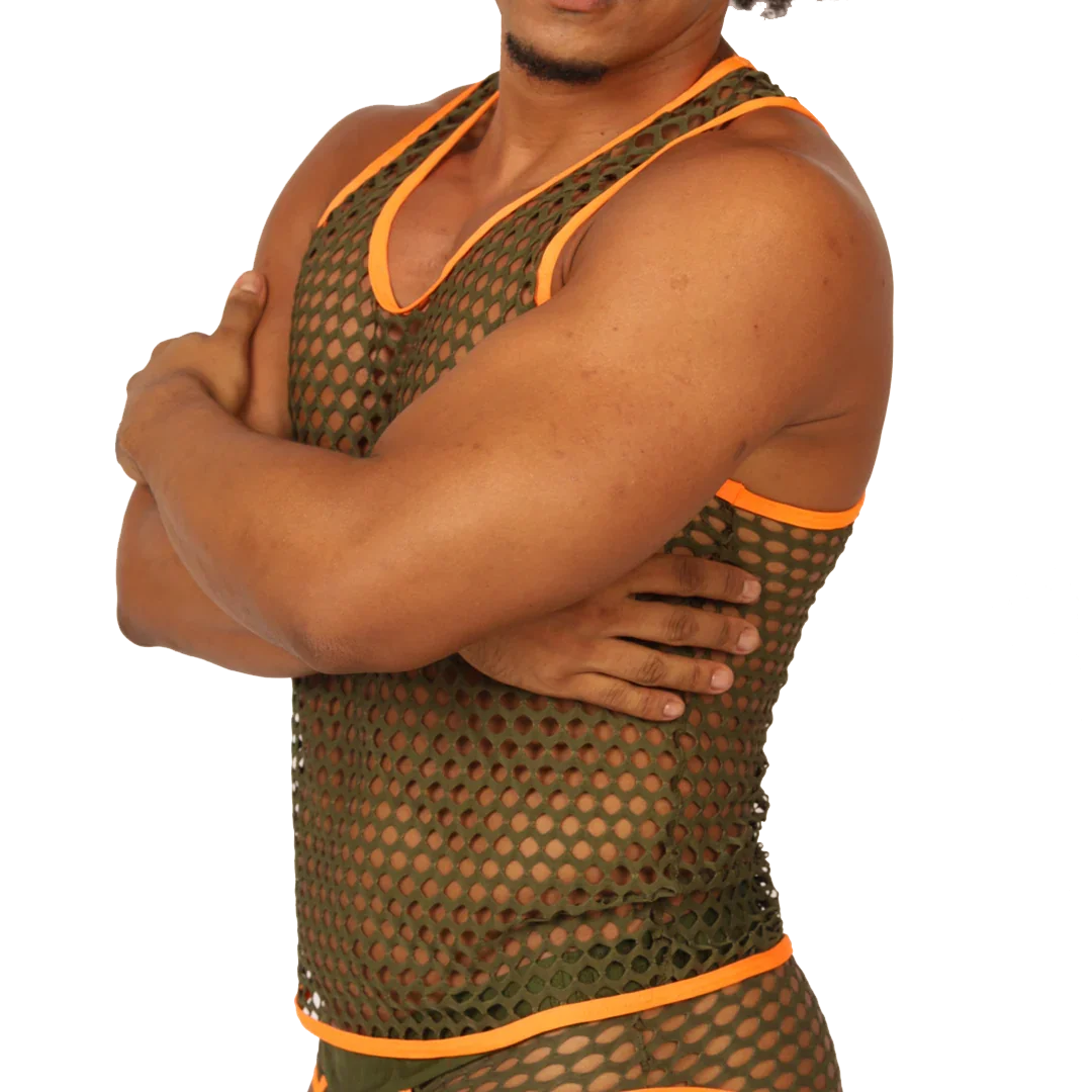 Fresh Orange Tank front view by Gigo Underwear