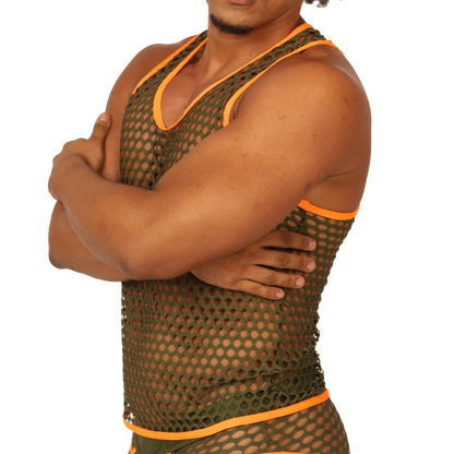 Fresh Orange Tank front view by Gigo Underwear