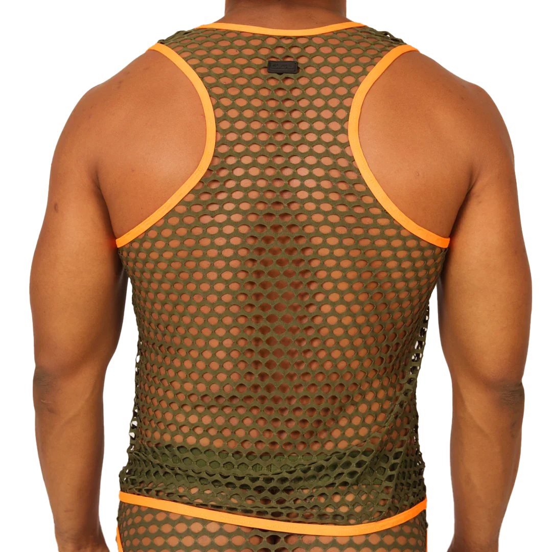 Fresh Orange Tank back view by Gigo Underwear