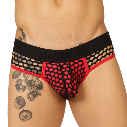 FRESH RED BRIEF - Bold Men's Brief with Contrasting Waistband