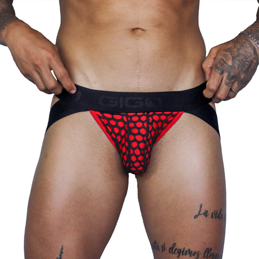 FRESH RED JOCKSTRAP - Sexy Men's Jockstrap with Contrast Waistband