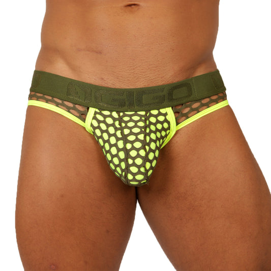 FRESH YELLOW BRIEF JOCK - Sexy Men's Jockstrap with Contrast Waistband
