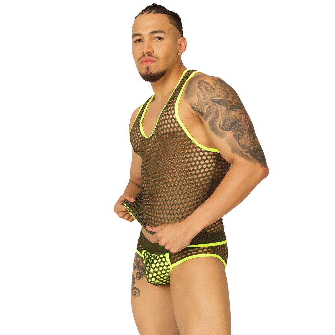 Fresh Yellow Tank back view by Gigo Underwear