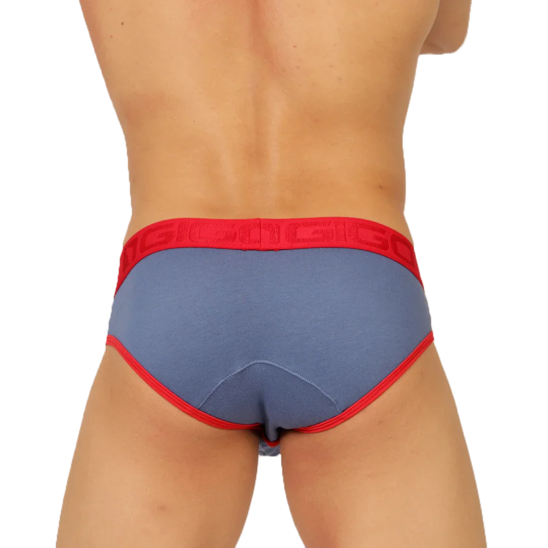 Garoto Blue Brief back view by Gigo Underwear
