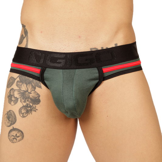 GAROTO GREEN BRIEF JOCK - Sexy Men's Jockstrap with Contrast Waistband
