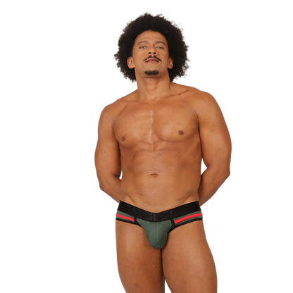 Garoto Green Brief on model by Gigo Underwear