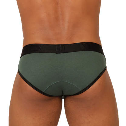 Garoto Green Brief back view by Gigo Underwear