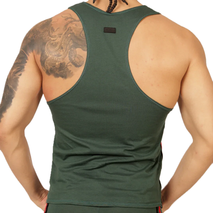 Garoto Green Tank front view by Gigo Underwear