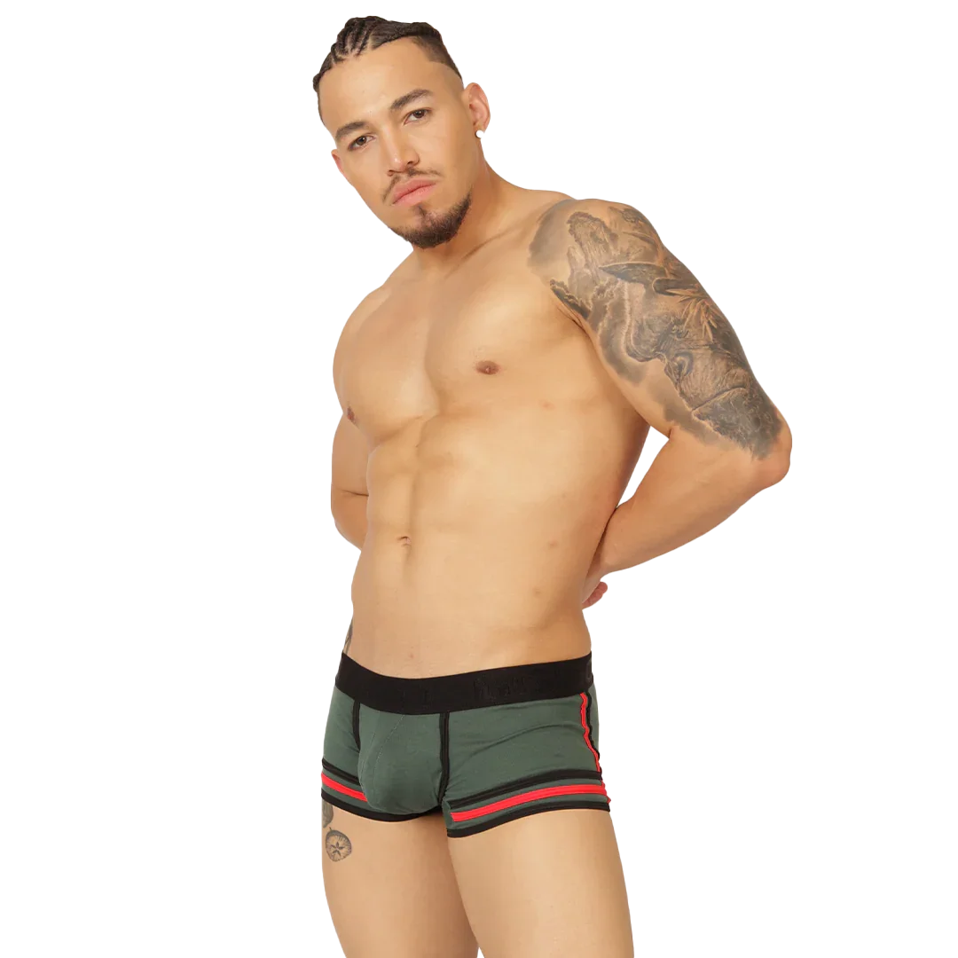 Garoto Green Trunk on model by Gigo Underwear