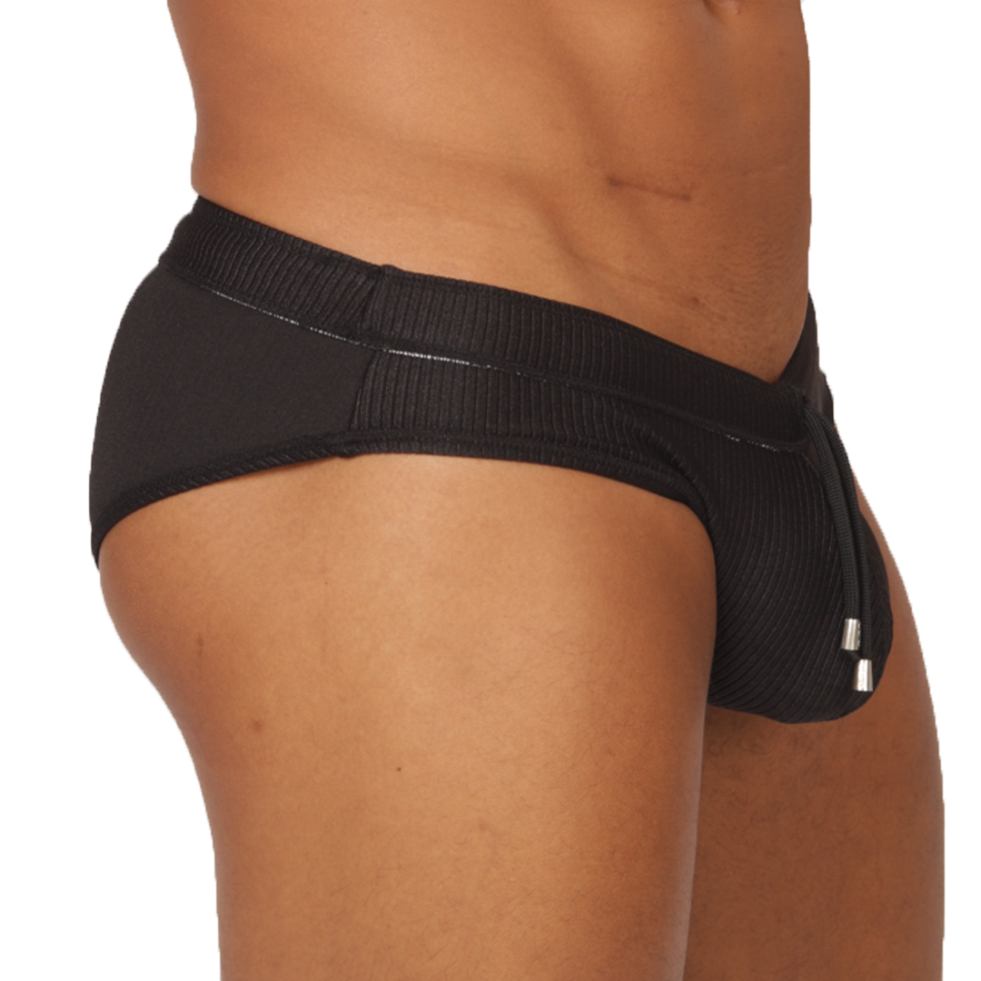 GLOW BLACK SWIMBRIEF - Gigo Underwear & MensWear