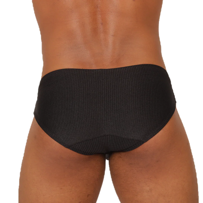 Glow Black Swimbrief back view by Gigo Underwear