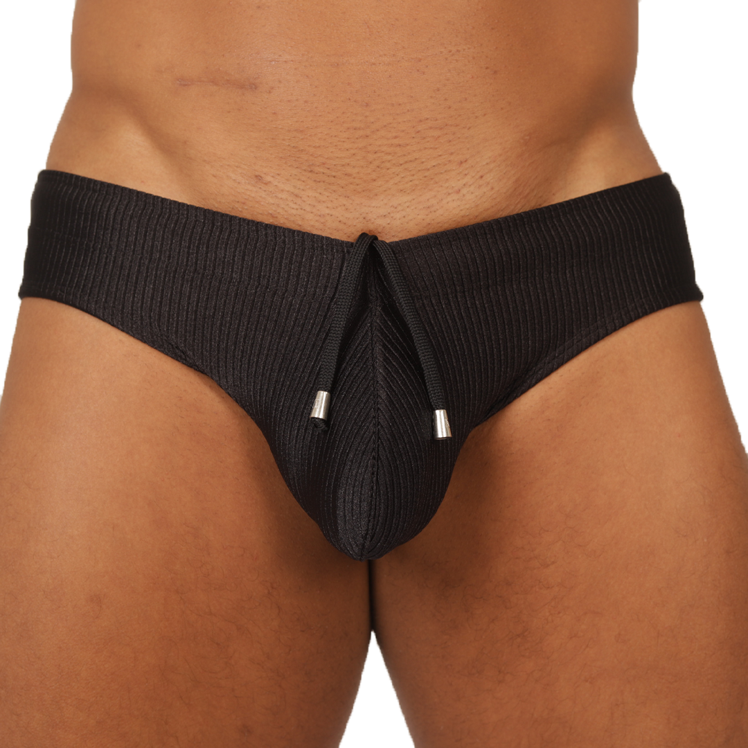 GLOW BLACK SWIMBRIEF - Gigo Underwear & MensWear