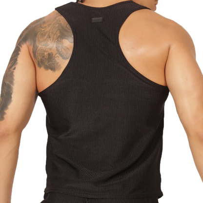 Glow Black Tank front view by Gigo Underwear