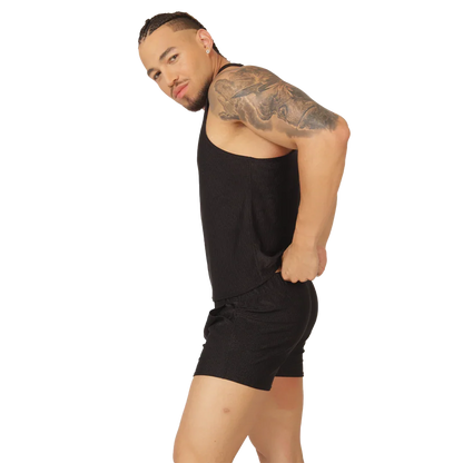 Glow Black Tank back view by Gigo Underwear