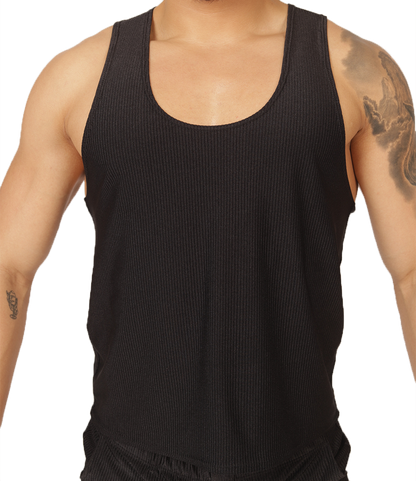 GLOW BLACK TANK - Gigo Underwear & MensWear