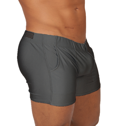 GLOW GRAY SHORT - Men's Fetish Bodywear with Sexy Details