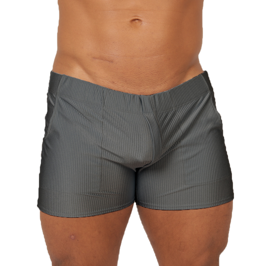 GLOW GRAY SHORT - Men's Fetish Bodywear with Sexy Details