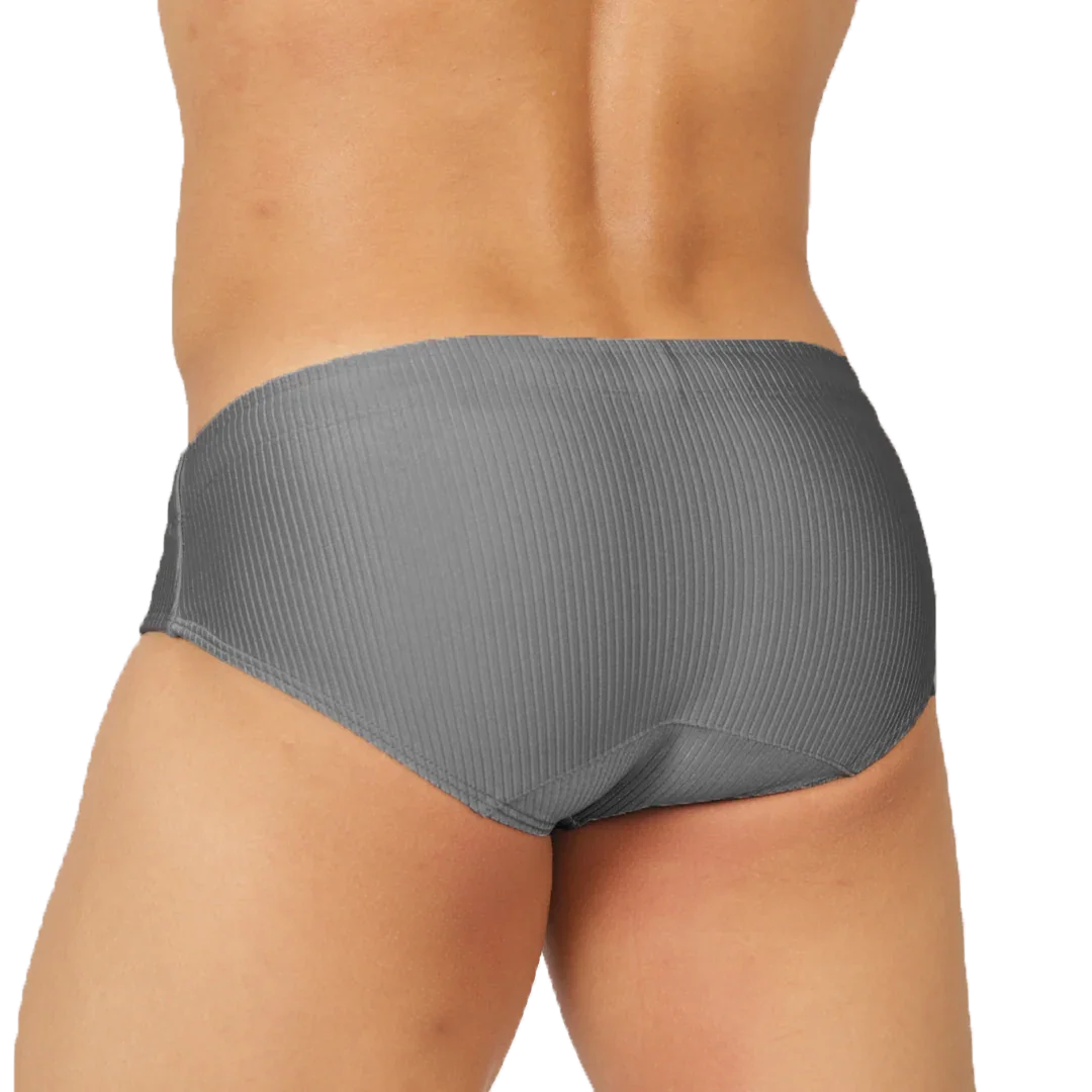 Glow Gray Swimbrief back view by Gigo Underwear
