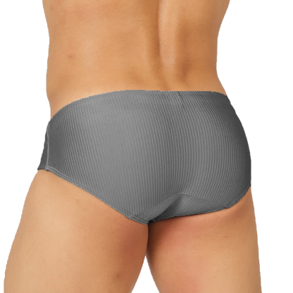 Glow Gray Swimbrief back view by Gigo Underwear