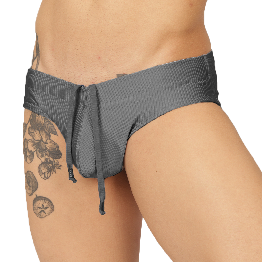 GLOW GRAY SWIMBRIEF - Gigo Underwear & MensWear