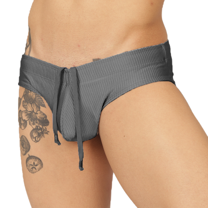 GLOW GRAY SWIMBRIEF - Gigo Underwear & MensWear