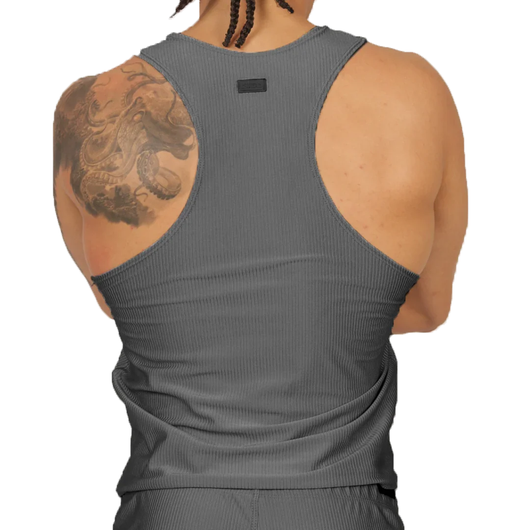Glow Gray Tank front view by Gigo Underwear