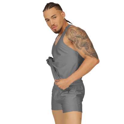 Glow Gray Tank back view by Gigo Underwear