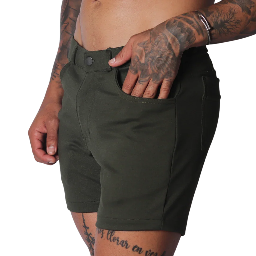 Sunday Green Short front view by Gigo Underwear