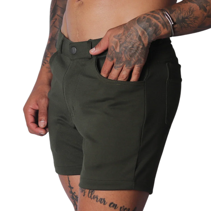 Sunday Green Short front view by Gigo Underwear