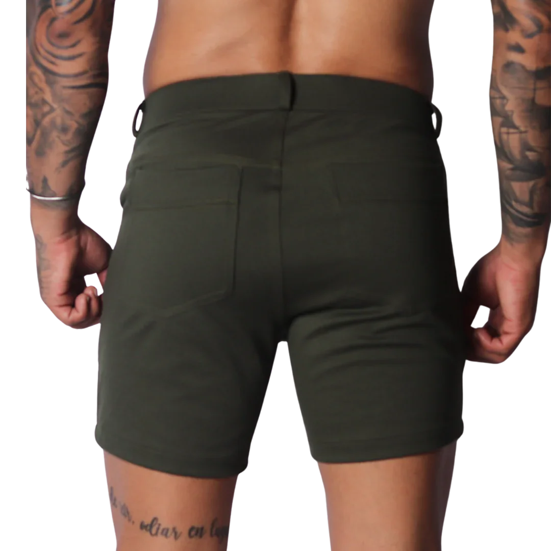 Sunday Green Short back view by Gigo Underwear