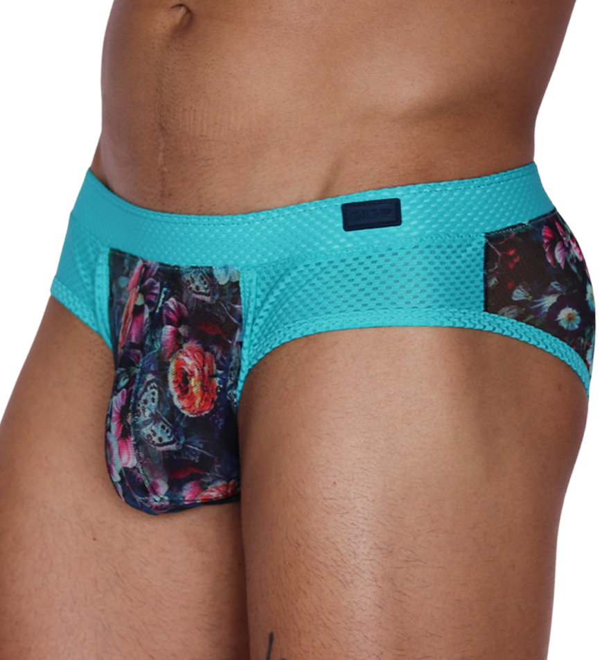 Garden Blue Brief front view by Gigo Underwear