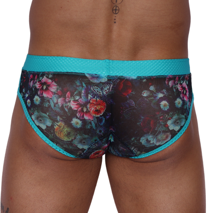 Garden Blue Brief back view by Gigo Underwear