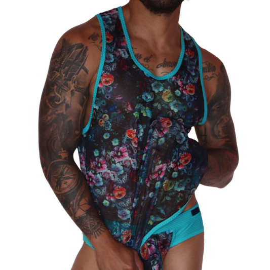 Garden Blue Tank by Gigo Underwear
